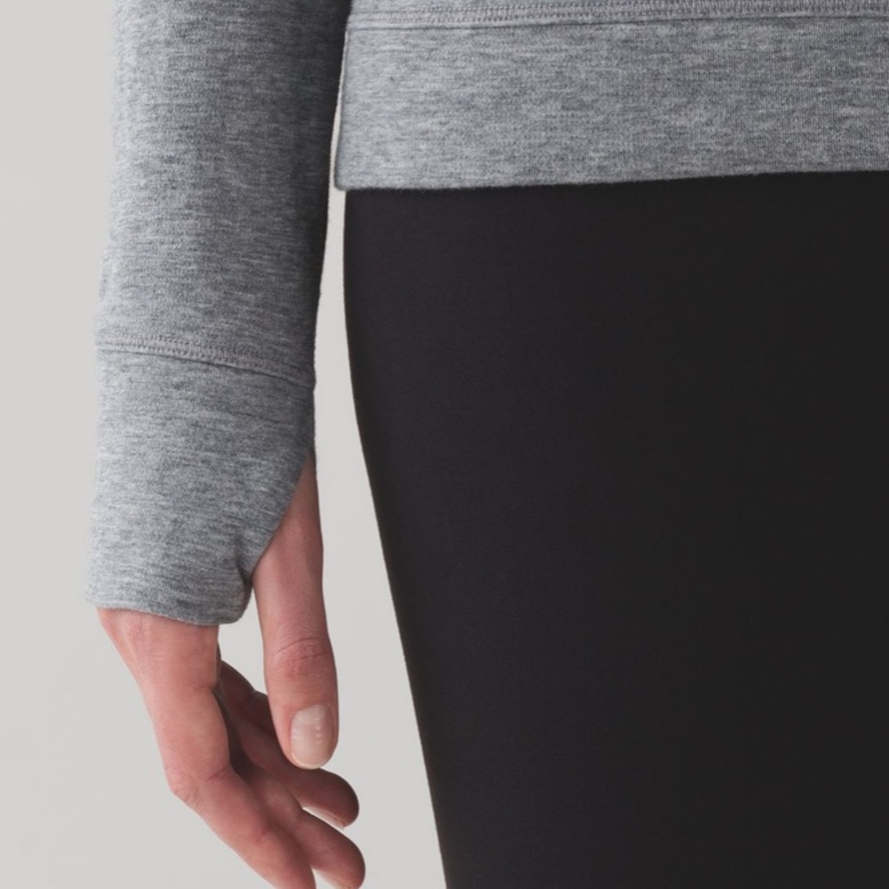 Lululemon Double Up Reversible Long Sleeve - Heathered Slate/ Modern Stripe - Picture 5 of 14